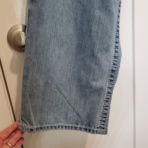 BKE Seth Jeans Size 38 X 30.5 High Rise Lightwash Straight Leg Whiskering Fading - Picture 8 of 16